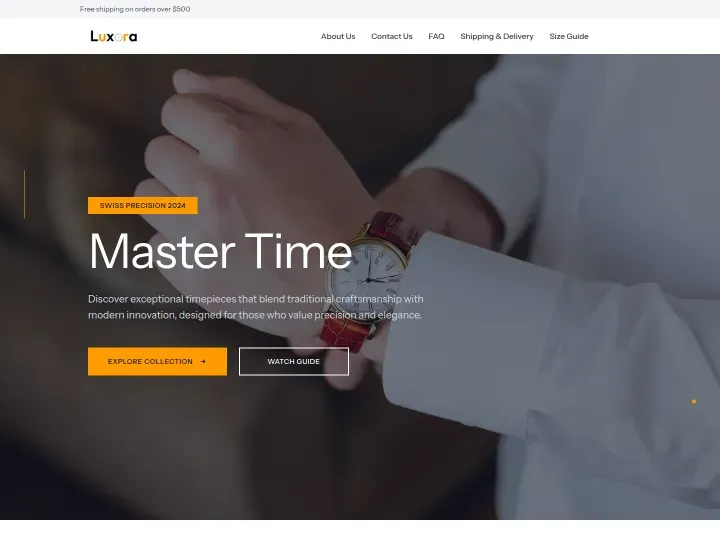 Watches theme: Timepieces storefront design